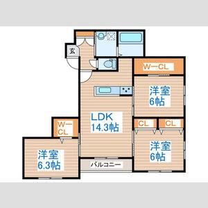 LIBERTY福住(3LDK/4階)の間取り写真