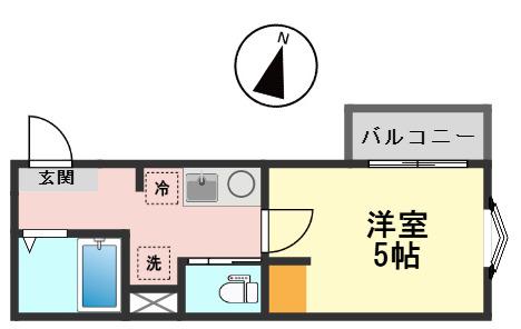 MELLAS京成小岩II(1K/1階)の間取り写真