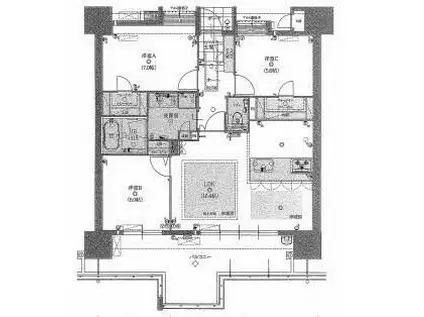 サンライフ勝山公園セントラルシティ(3LDK/5階)の間取り写真