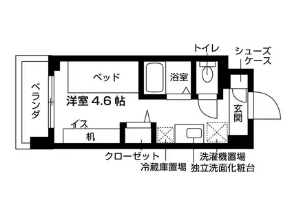 キャンパスヴィレッジ京都一乗寺(ワンルーム/1階)の間取り写真