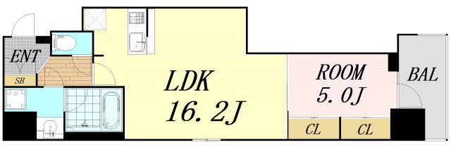 PARK LANE KUJO(1LDK/14階)の間取り写真