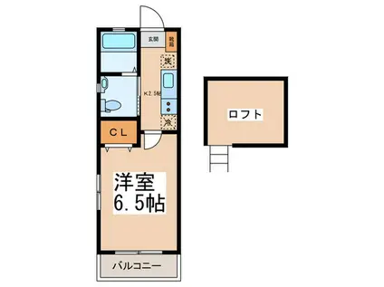 カーサヴェール玉川学園(1K/2階)の間取り写真
