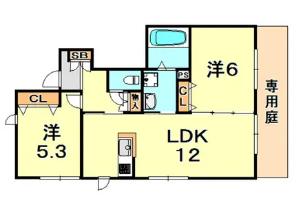 HOHO・EMI(2LDK/1階)の間取り写真