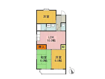 シャトーウエダ(3LDK/3階)の間取り写真