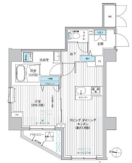 GATE127 ゲート127(1LDK/5階)の間取り写真