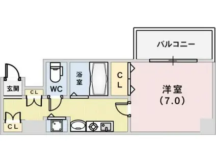 スワンズ神戸三宮イースト(1K/3階)の間取り写真