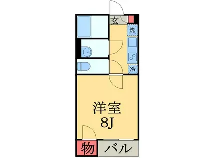 クレイノGハイム(1K/1階)の間取り写真