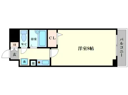 SWISS難波南(1K/5階)の間取り写真