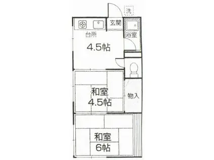 コーポラス松本(2DK/2階)の間取り写真