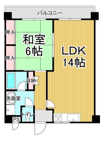 第2恭西ビル(1LDK/4階)の間取り写真