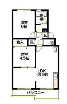 カーサベッレッツァ(2LDK/4階)の間取り写真