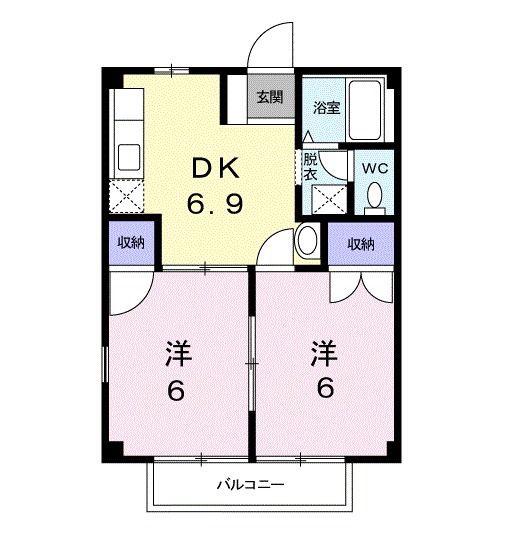 アーバンハイツ(2DK/2階)の間取り写真