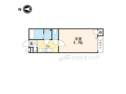 クレイノ欅(1K/2階)の間取り写真