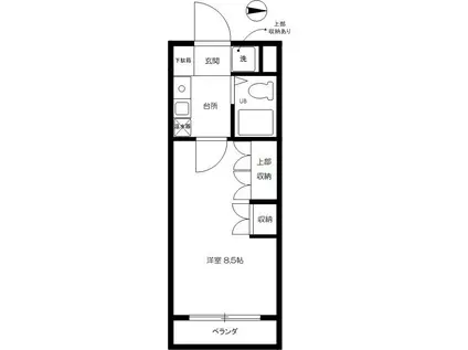 サニーフラット上水(1K/1階)の間取り写真