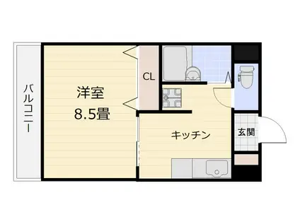 ヨーロピア甲東(1K/5階)の間取り写真