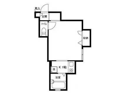 カーサピアチェーレ(1K/1階)の間取り写真