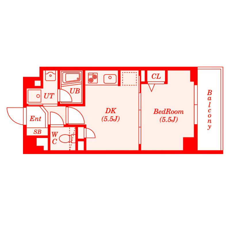 エムエー 大口マンション(1DK/6階)の間取り写真