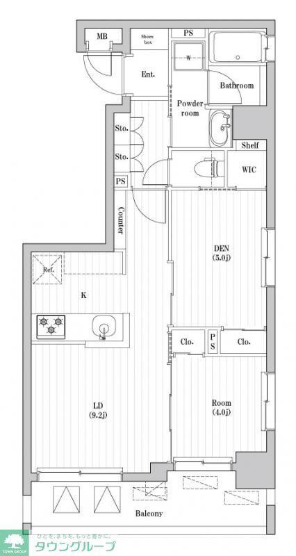 南千住レジデンス(1SLDK/4階)の間取り写真