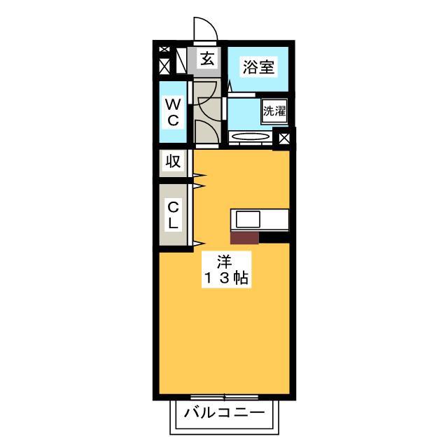 セジュール辻II(ワンルーム/2階)の間取り写真