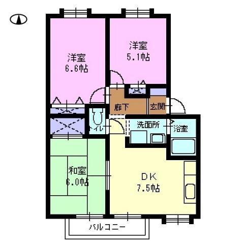 フォブール久松(3DK/2階)の間取り写真