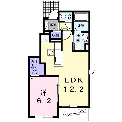 リベルテII・2号館(1LDK/1階)の間取り写真