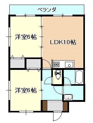フジ企画ビル(2LDK/4階)の間取り写真
