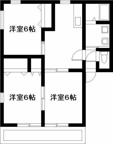 レトアKEI A棟(3DK/2階)の間取り写真