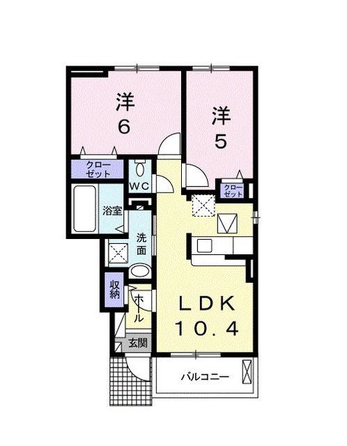 ル・ソレイユII(2LDK/1階)の間取り写真