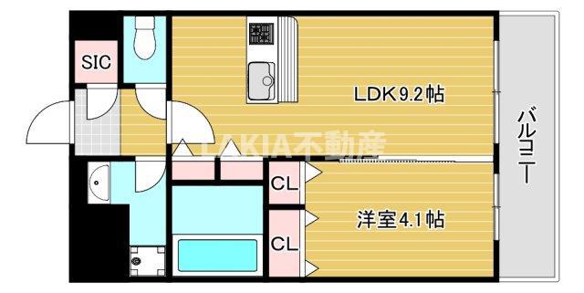 GIOIAALTIRI(1LDK/6階)の間取り写真