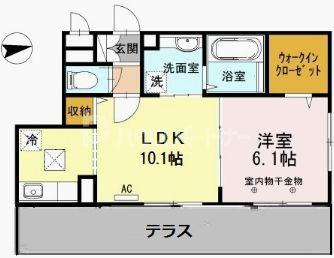 LALUCE(1LDK/1階)の間取り写真