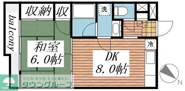 岩田ビル(1DK/3階)の間取り写真