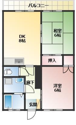 緑町 2DK(2DK/1階)の間取り写真