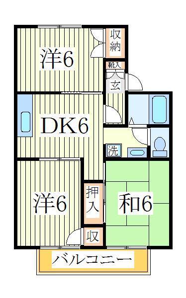 シャトルアイ(3DK/2階)の間取り写真