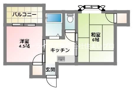 カールハイツ寝屋川Ⅱ(2K/1階)の間取り写真