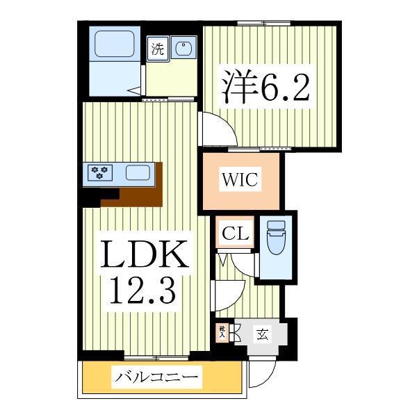 アバンセ(1LDK/1階)の間取り写真