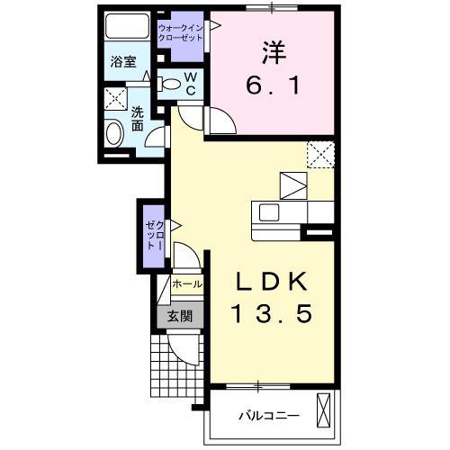サニーレジデンスA(1LDK/1階)の間取り写真