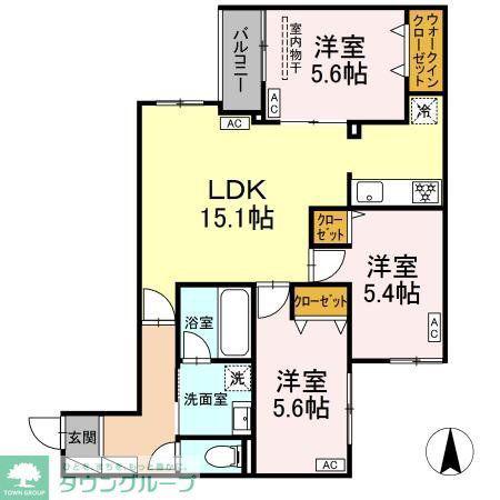 MOCRAFT中葛西(3LDK/1階)の間取り写真