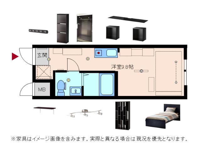 アコルデ蔵町(ワンルーム/2階)の間取り写真