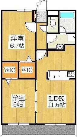 ルミエール鷺沼(2LDK/2階)の間取り写真