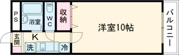 カントリーハウス(1K/1階)の間取り写真