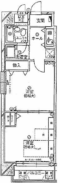 朝日プラザ西道頓堀(1LDK/2階)の間取り写真