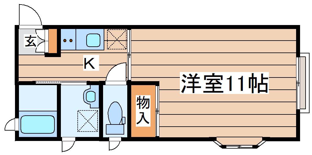 モントレー多賀城I(1K/1階)の間取り写真