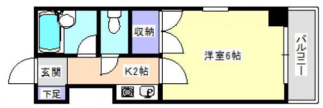 ウエストウッドII(1K/3階)の間取り写真