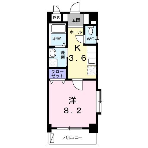 コリーヌ フォレスト(1K/4階)の間取り写真