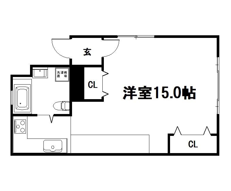 39BLD(1K/3階)の間取り写真