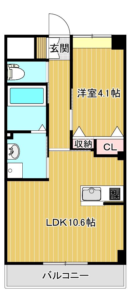 コンフェティ(1LDK/5階)の間取り写真