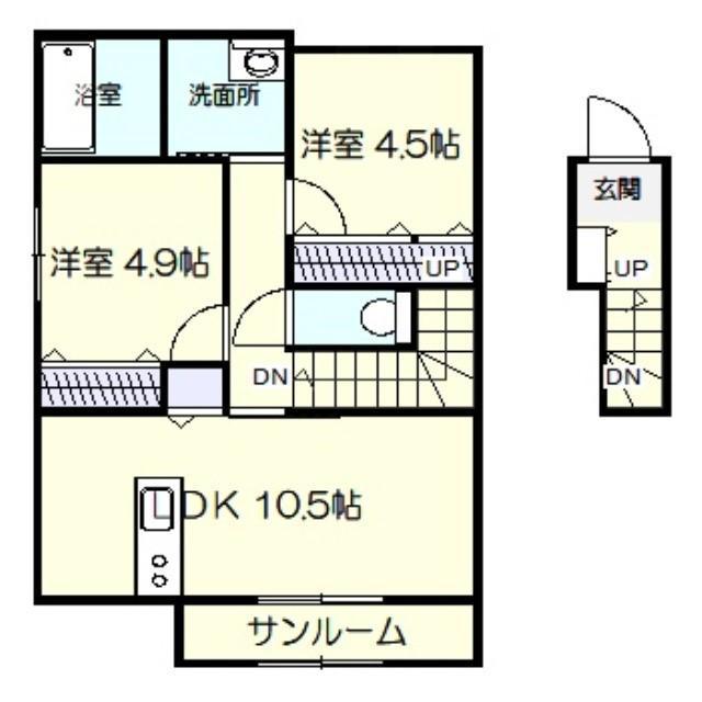 ファレノプシス(2LDK/2階)の間取り写真