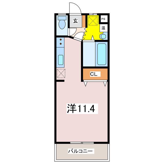 ラシュレしろがね(ワンルーム/2階)の間取り写真