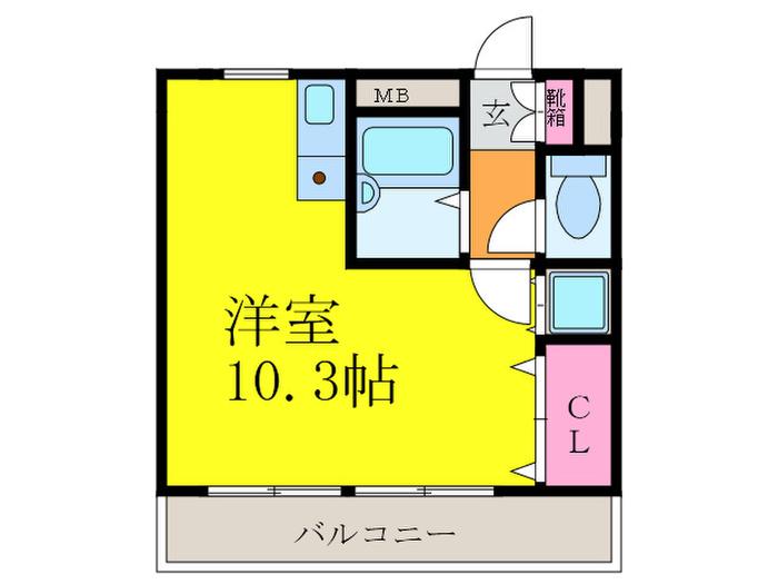 ジュネス別府(ワンルーム/3階)の間取り写真