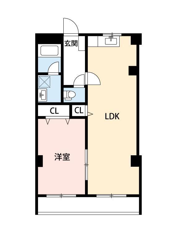 山本レンターマンション(1LDK/1階)の間取り写真